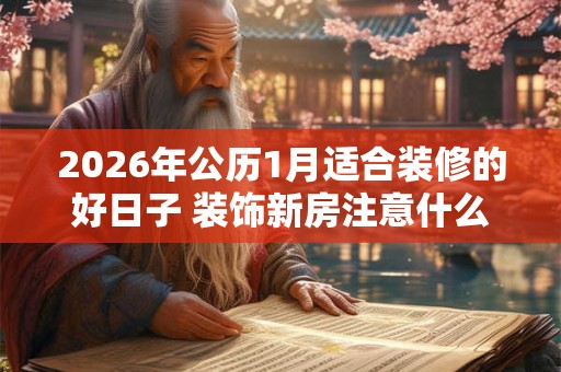 2026年公历1月适合装修的好日子 装饰新房注意什么