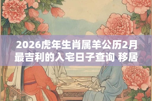 2026虎年生肖属羊公历2月最吉利的入宅日子查询 移居新宅讲究