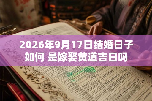 2026年9月17日结婚日子如何 是嫁娶黄道吉日吗 2026年9月17日结婚日子如何 是嫁娶黄道吉日吗