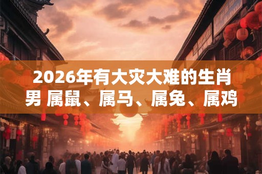 2026年有大灾大难的生肖男 属鼠、属马、属兔、属鸡 2026年有大灾大难的生肖男 属鼠、属马、属兔、属鸡