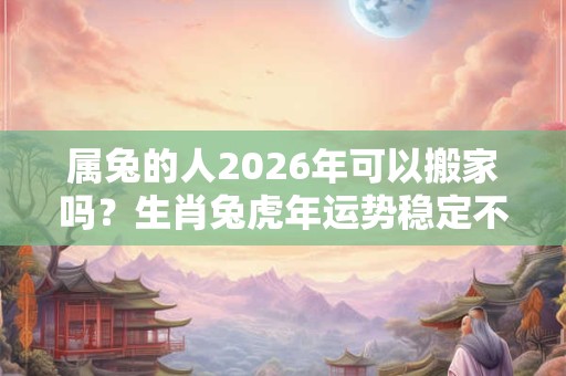 属兔的人2026年可以搬家吗？生肖兔虎年运势稳定不