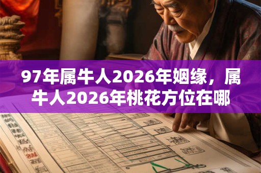 97年属牛人2026年姻缘，属牛人2026年桃花方位在哪？