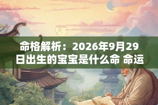 命格解析：2026年9月29日出生的宝宝是什么命 命运好吗