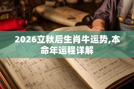 2026立秋后生肖牛运势,本命年运程详解 2026立秋后生肖牛运势,本命年运程详解