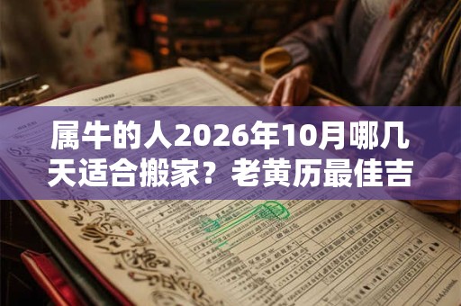 属牛的人2026年10月哪几天适合搬家？老黄历最佳吉日吉时