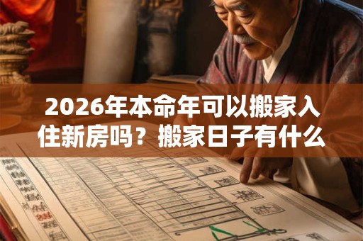 2026年本命年可以搬家入住新房吗？搬家日子有什么讲究？