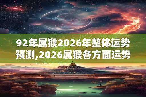 92年属猴2026年整体运势预测,2026属猴各方面运势 92年属猴2026年整体运势预测,2026属猴各方面运势