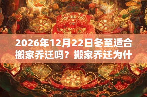 2026年12月22日冬至适合搬家乔迁吗？搬家乔迁为什么要暖房？