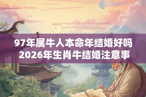 97年属牛人本命年结婚好吗 2026年生肖牛结婚注意事项