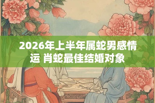 2026年上半年属蛇男感情运 肖蛇最佳结婚对象 2026年上半年属蛇男感情运 肖蛇最佳结婚对象