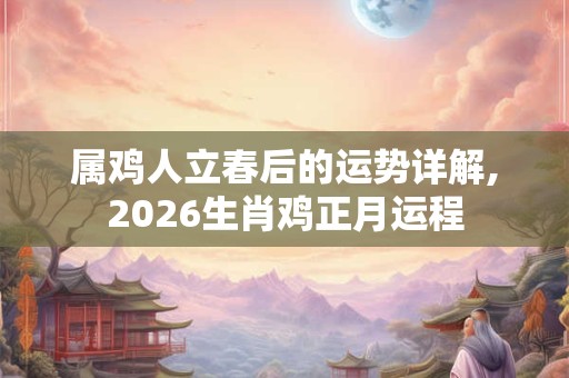 属鸡人立春后的运势详解,2026生肖鸡正月运程