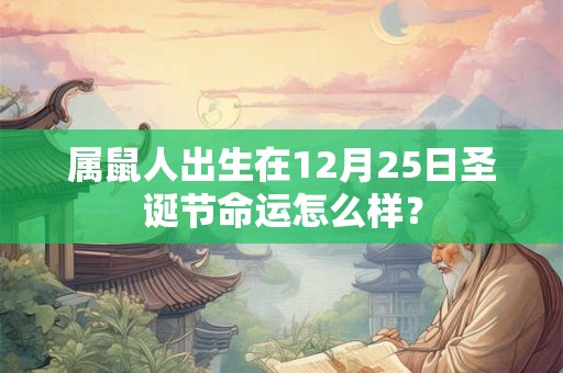 属鼠人出生在12月25日圣诞节命运怎么样? 属鼠人出生在12月25日圣诞节命运怎么样?