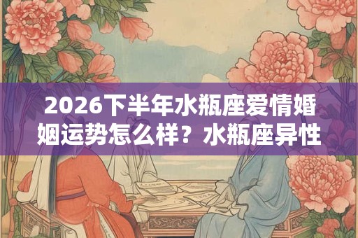 2026下半年水瓶座爱情婚姻运势怎么样?水瓶座异性缘好吗 2026下半年水瓶座爱情婚姻运势怎么样?水瓶座异性缘好吗