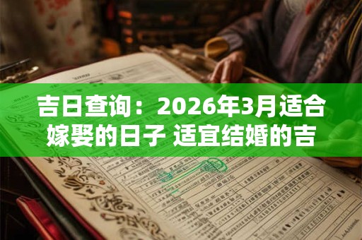 吉日查询：2026年3月适合嫁娶的日子 适宜结婚的吉日