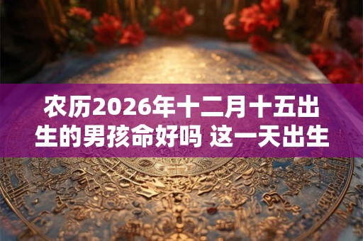 农历2026年十二月十五出生的男孩命好吗 这一天出生的男孩命好 农历2026年十二月十五出生的男孩命好吗 这一天出生的男孩命好