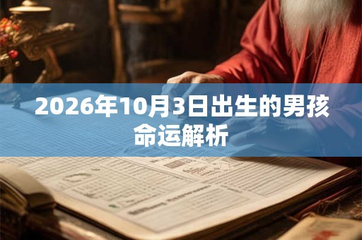 2026年10月3日出生的男孩命运解析 2026年10月3日出生的男孩命运解析