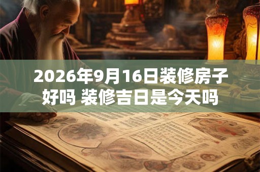 2026年9月16日装修房子好吗 装修吉日是今天吗 2026年9月16日装修房子好吗 装修吉日是今天吗