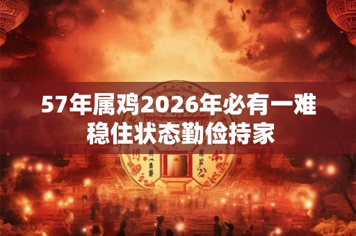 57年属鸡2026年必有一难 稳住状态勤俭持家 57年属鸡2026年必有一难 稳住状态勤俭持家