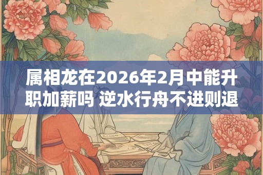 属相龙在2026年2月中能升职加薪吗 逆水行舟不进则退 属相龙在2026年2月中能升职加薪吗 逆水行舟不进则退