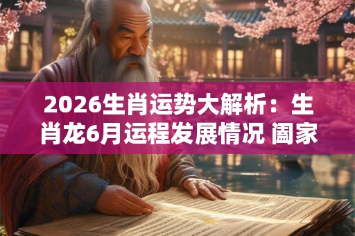 2026生肖运势大解析：生肖龙6月运程发展情况 阖家幸福好运常伴