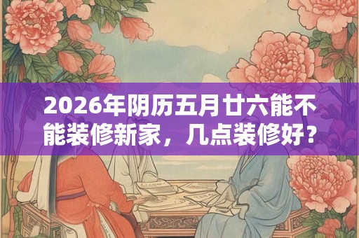 2026年阴历五月廿六能不能装修新家,几点装修好? 2026年阴历五月廿六能不能装修新家,几点装修好?