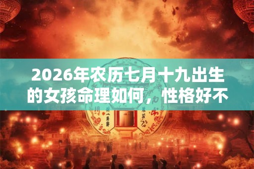 2026年农历七月十九出生的女孩命理如何，性格好不好？
