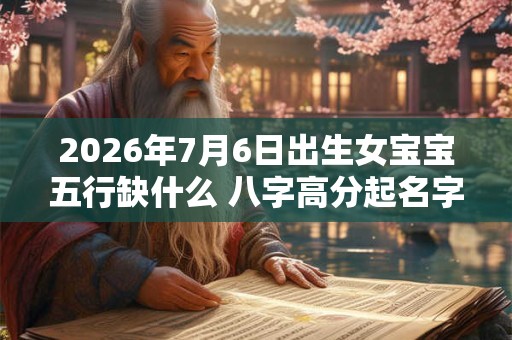 2026年7月6日出生女宝宝五行缺什么 八字高分起名字