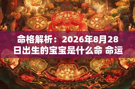 命格解析:2026年8月28日出生的宝宝是什么命 命运好吗 命格解析:2026年8月28日出生的宝宝是什么命 命运好吗