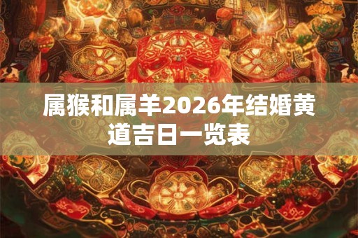 属猴和属羊2026年结婚黄道吉日一览表 属猴和属羊2026年结婚黄道吉日一览表