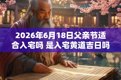 2026年6月18日父亲节适合入宅吗 是入宅黄道吉日吗