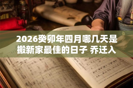 2026癸卯年四月哪几天是搬新家最佳的日子 乔迁入宅黄道吉日