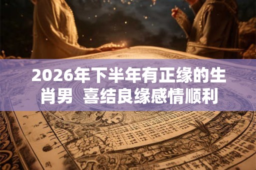 2026年下半年有正缘的生肖男  喜结良缘感情顺利