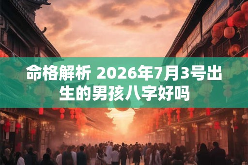 命格解析 2026年7月3号出生的男孩八字好吗 命格解析 2026年7月3号出生的男孩八字好吗