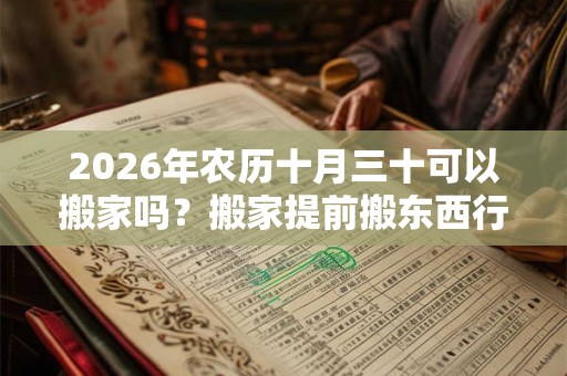 2026年农历十月三十可以搬家吗?搬家提前搬东西行吗? 2026年农历十月三十可以搬家吗?搬家提前搬东西行吗?