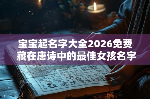 宝宝起名字大全2026免费 藏在唐诗中的最佳女孩名字