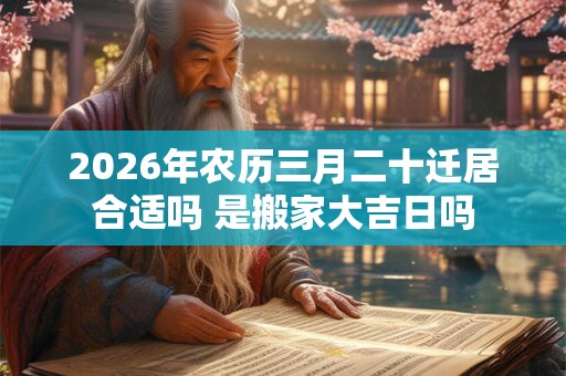 2026年农历三月二十迁居合适吗 是搬家大吉日吗