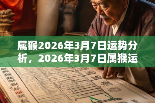 属猴2026年3月7日运势分析，2026年3月7日属猴运气详解