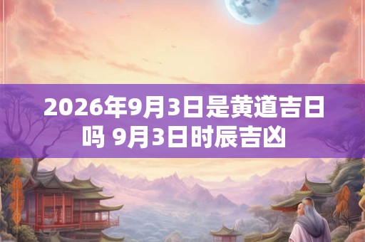 2026年9月3日是黄道吉日吗 9月3日时辰吉凶