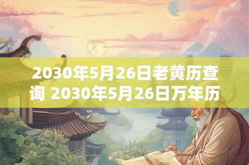 2030年5月26日老黄历查询 2030年5月26日万年历黄道吉日
