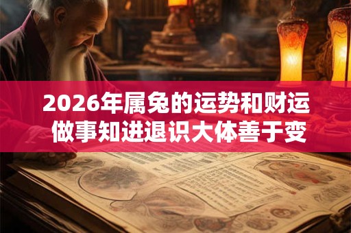 2026年属兔的运势和财运 做事知进退识大体善于变通
