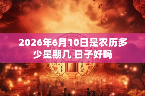 2026年6月10日是农历多少星期几 日子好吗
