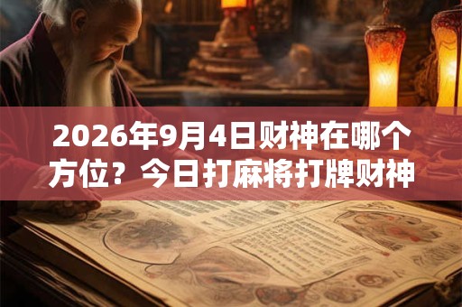 2026年9月4日财神在哪个方位？今日打麻将打牌财神方位