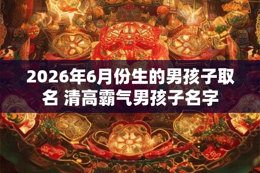2026年6月份生的男孩子取名 清高霸气男孩子名字