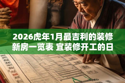 2026虎年1月最吉利的装修新房一览表 宜装修开工的日期