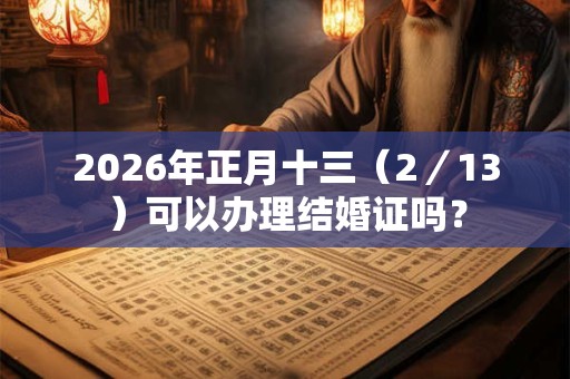 2026年正月十三（2／13）可以办理结婚证吗？