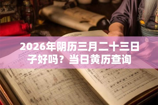 2026年阴历三月二十三日子好吗？当日黄历查询