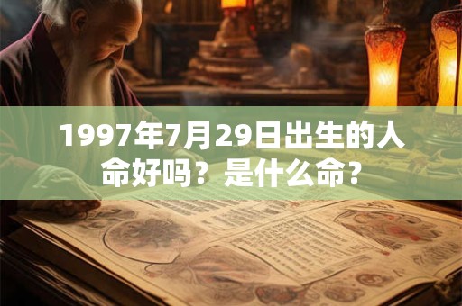 1997年7月29日出生的人命好吗?是什么命? 1997年7月29日出生的人命好吗?是什么命?
