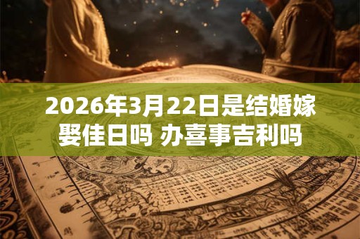 2026年3月22日是结婚嫁娶佳日吗 办喜事吉利吗