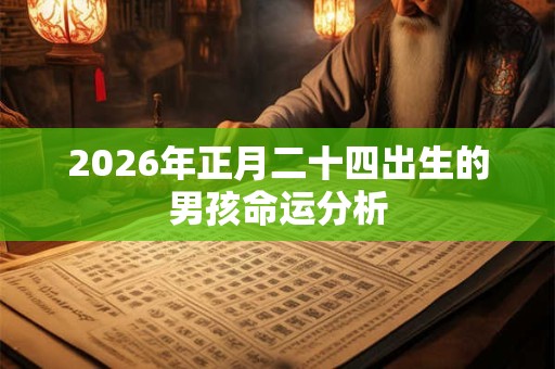 2026年正月二十四出生的男孩命运分析