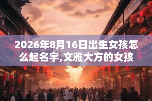 2026年8月16日出生女孩怎么起名字,文雅大方的女孩名字